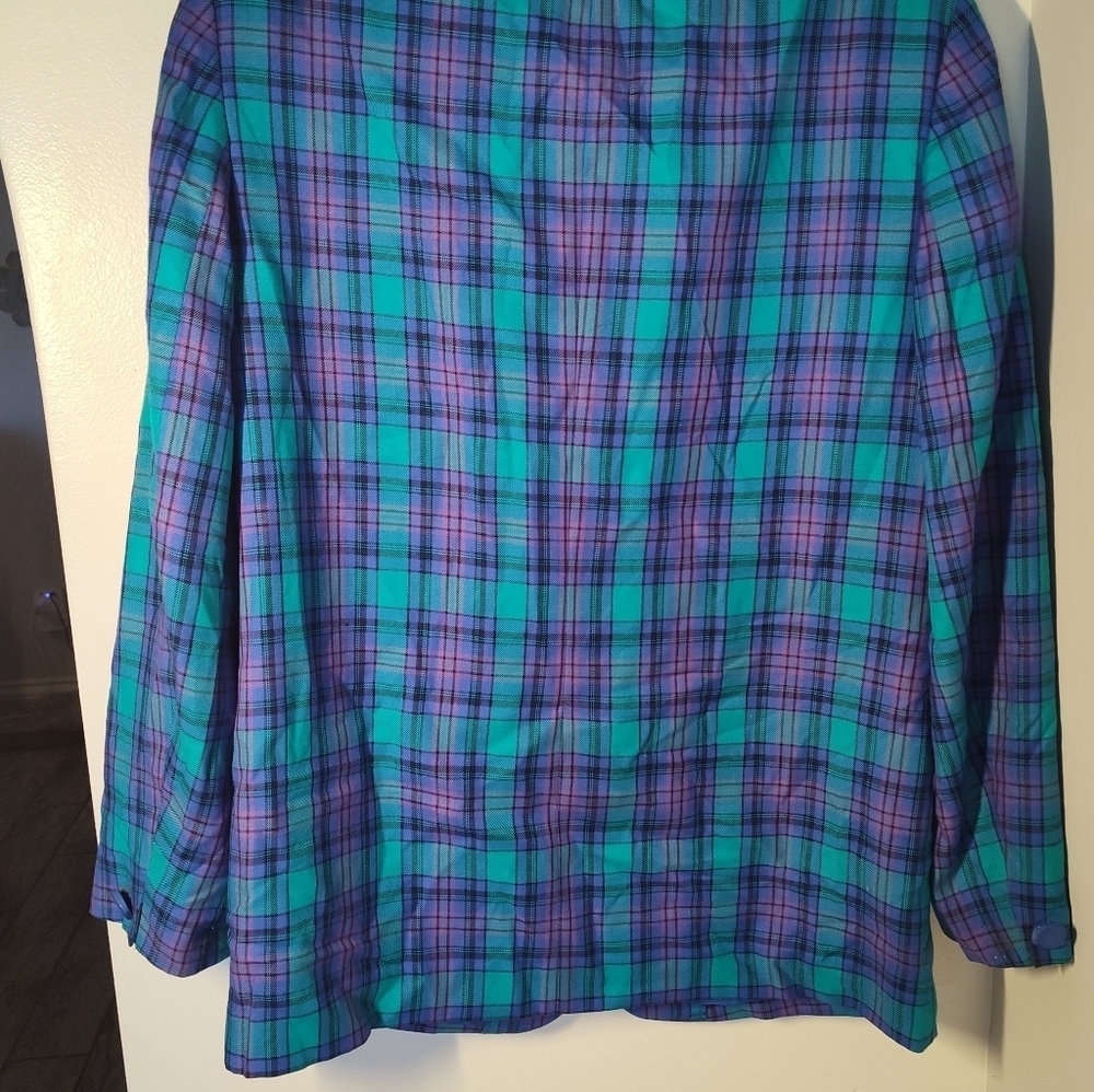 Vintage Pendleton Blazer Navy & Green Size 10 #728 - Picture 5 of 5